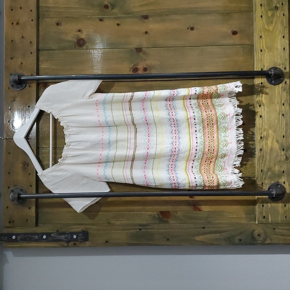 NEW SUPPLY & DEMAND DRESS BOHO SIZE LARGE CREAM COLORFUL EMBROIDERY - Picture 5 of 6